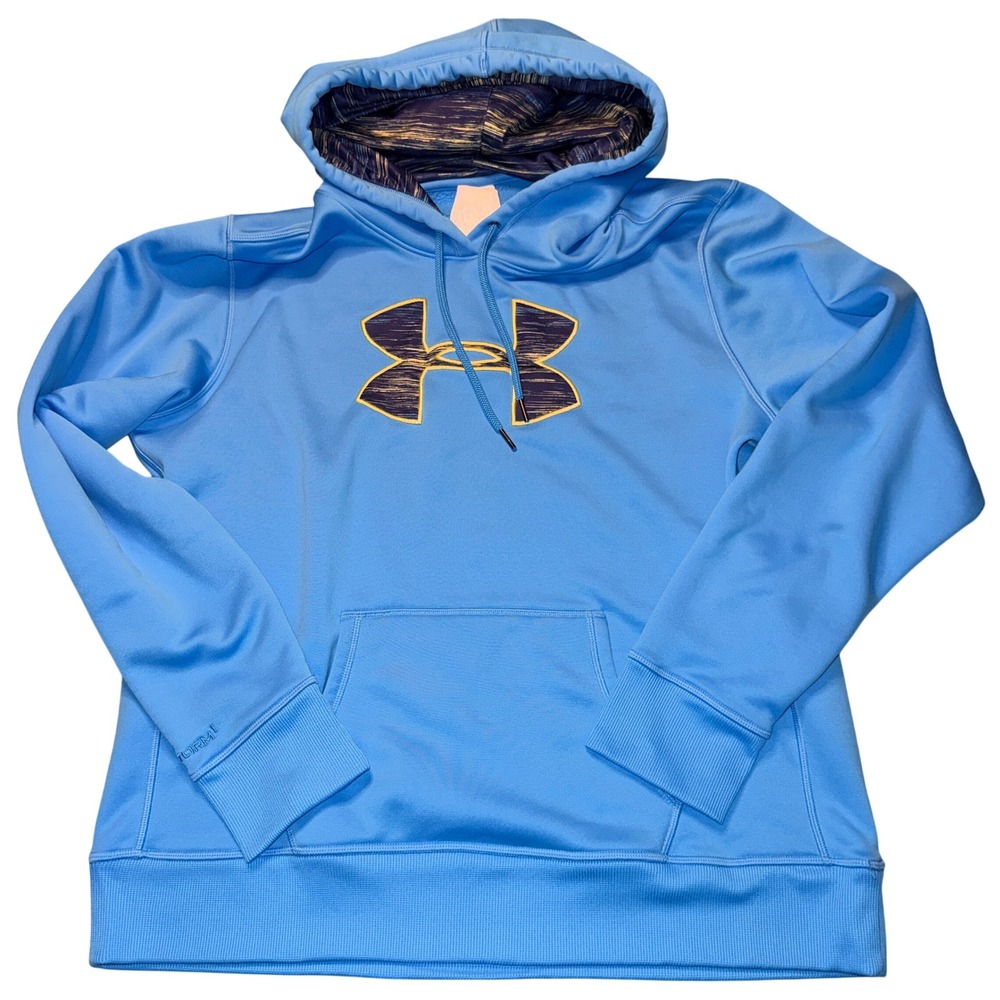 Under Armour Storm Hoodie XL Blue Pullover Logo Sweatshirt 1260127-481
